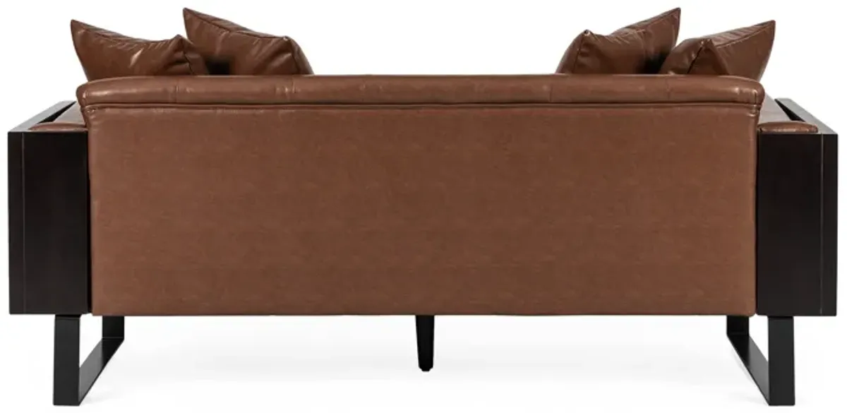 Merax Modern PU Leather Loveseat Sofa