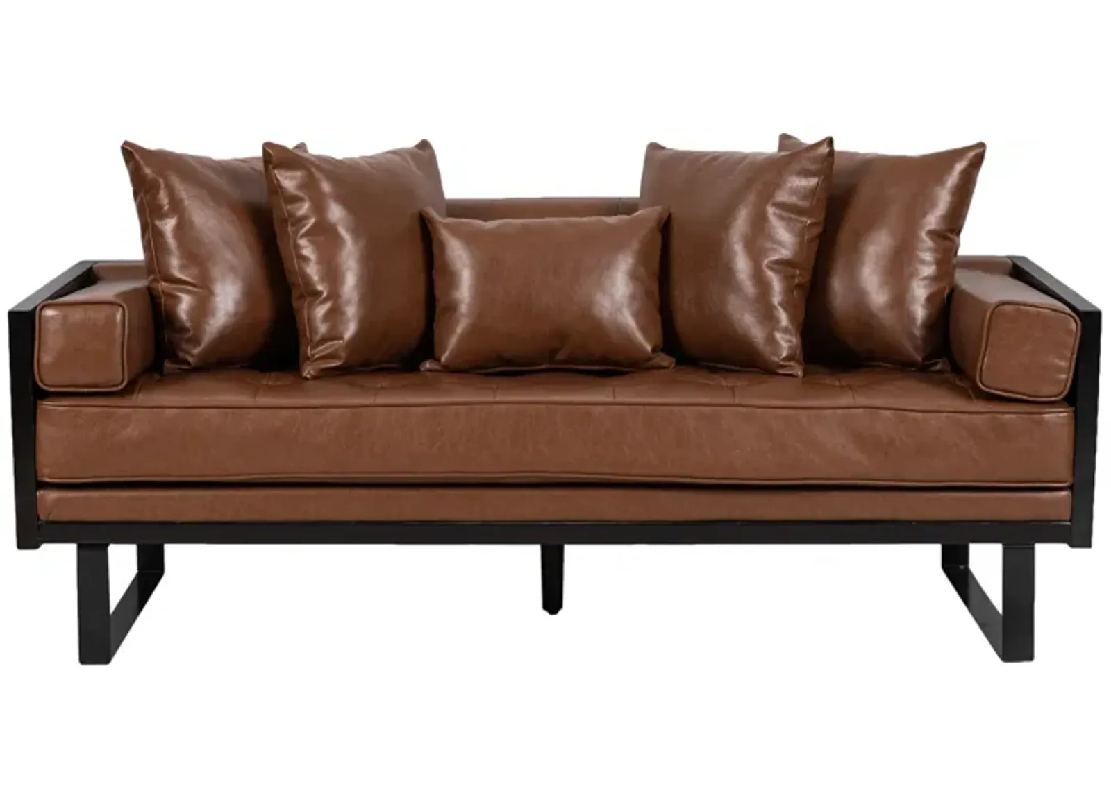 Merax Modern PU Leather Loveseat Sofa