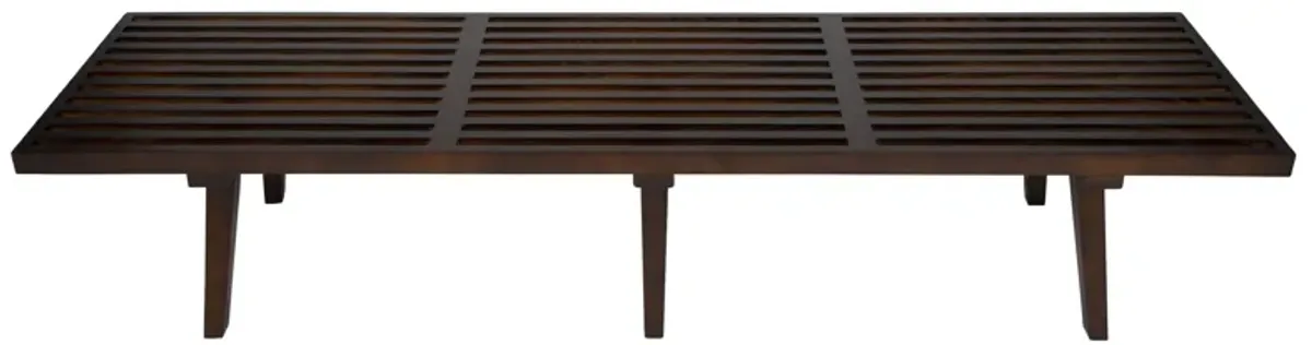 LeisureMod Mid-Century Inwood Platform Bench in Black- 6 Feet