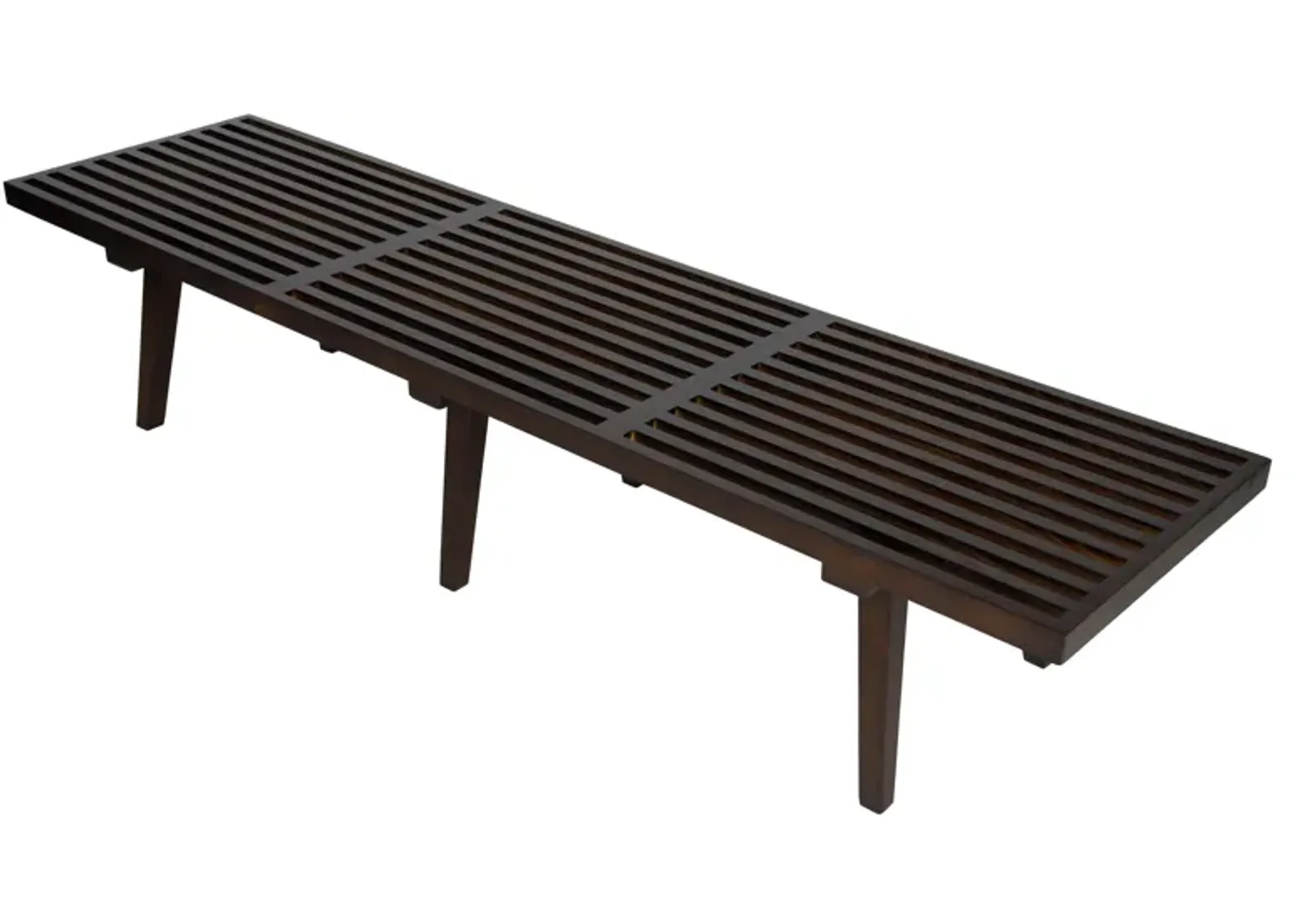 LeisureMod Mid-Century Inwood Platform Bench in Black- 6 Feet