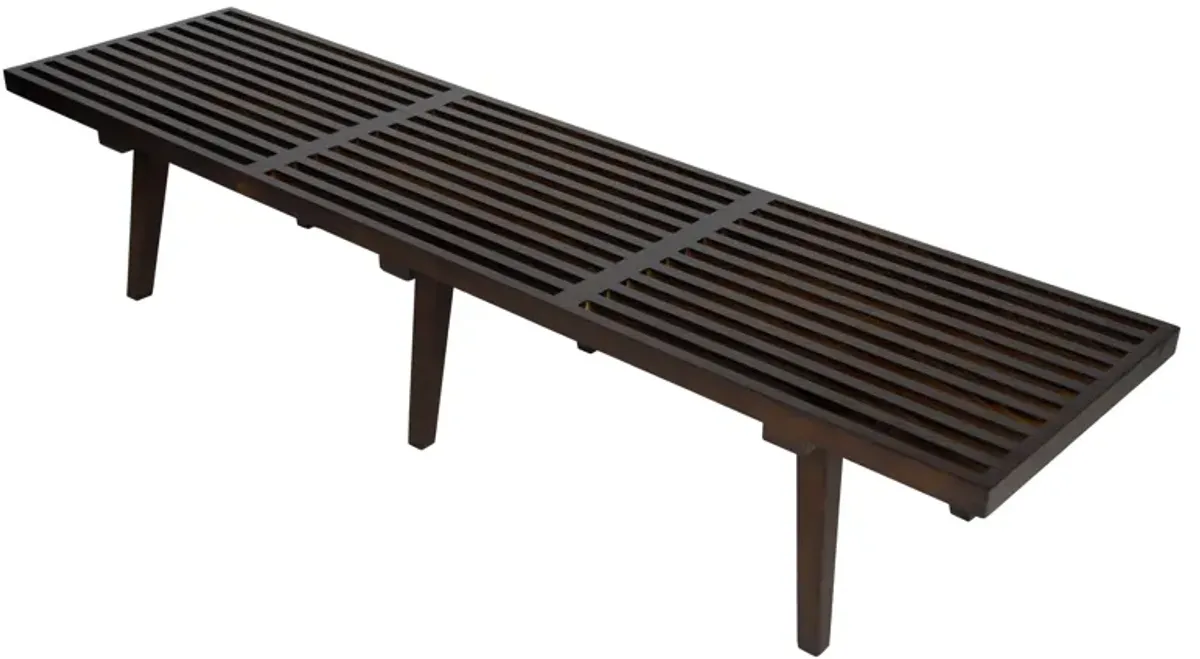 LeisureMod Mid-Century Inwood Platform Bench in Black- 6 Feet