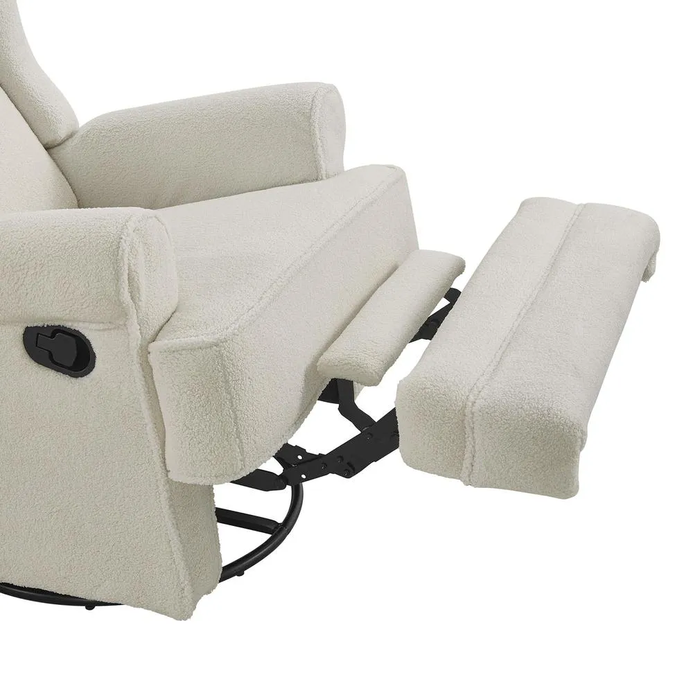 Oxford Baby Teegan Swivel Rocker / Recliner Boucle White