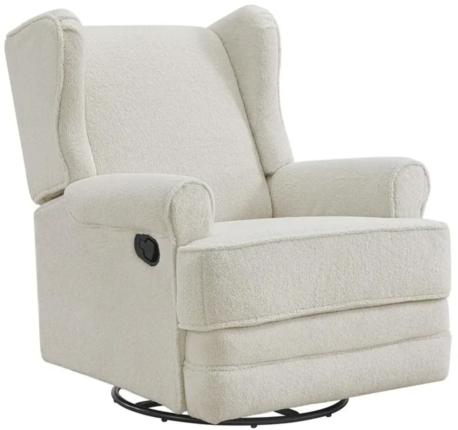 Oxford Baby Teegan Swivel Rocker / Recliner Boucle White