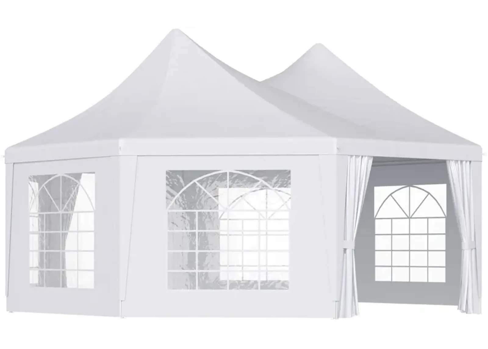 Majestic Octagonal Pavilion: 22x16ft White 8-Wall Party Gazebo