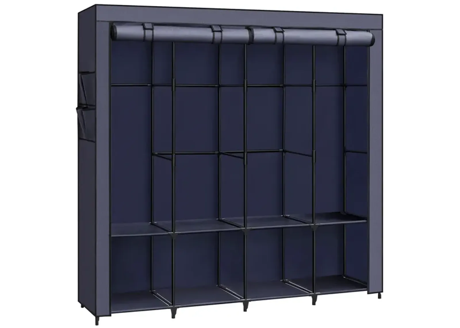 Portable Closet with Cover 4 Hanging Rods and Shelves