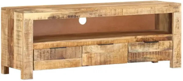 vidaXL TV Cabinet 43.3"x11.8"x15.7" Rough Mango Wood