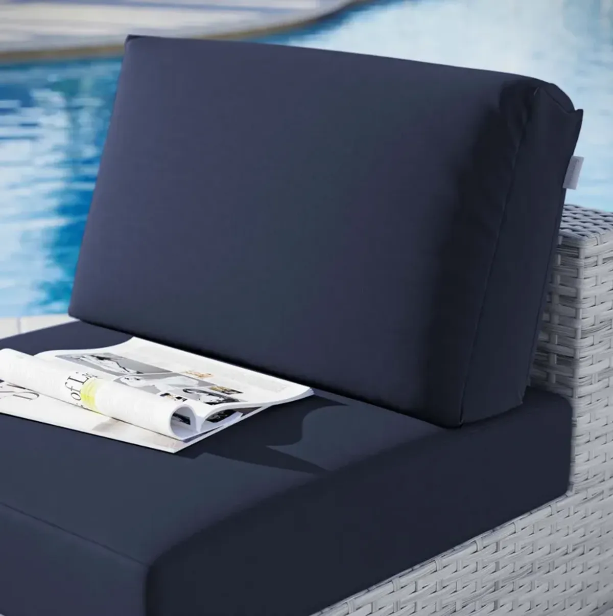 Convene Outdoor Patio Armless Chair-Benzara