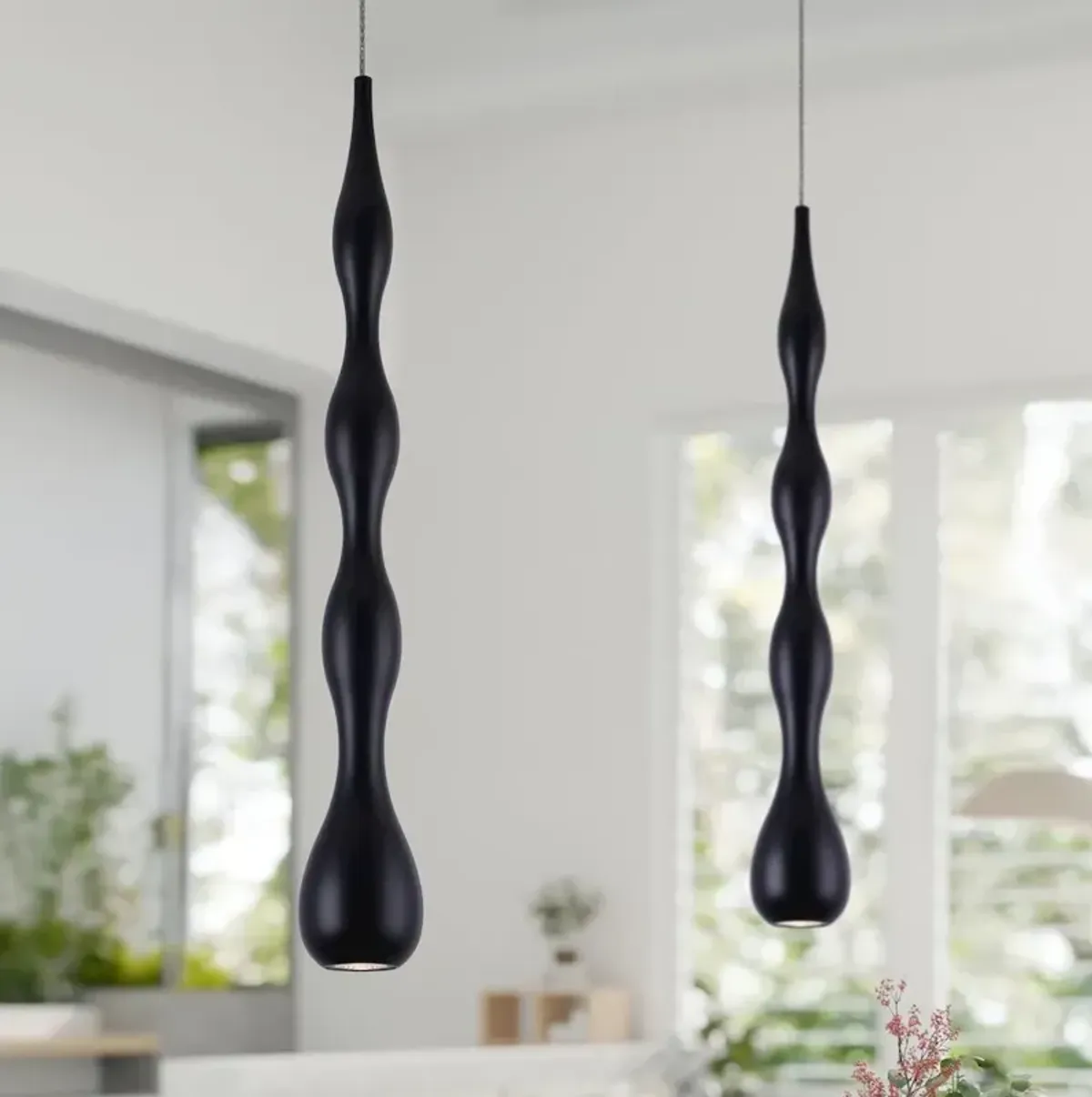 VONN Lighting Integrated LED Height Adjustable Pendant Light in Black