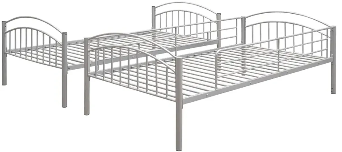 Twin Over Twin Metal Bunk Bed, Divided Into Two Beds