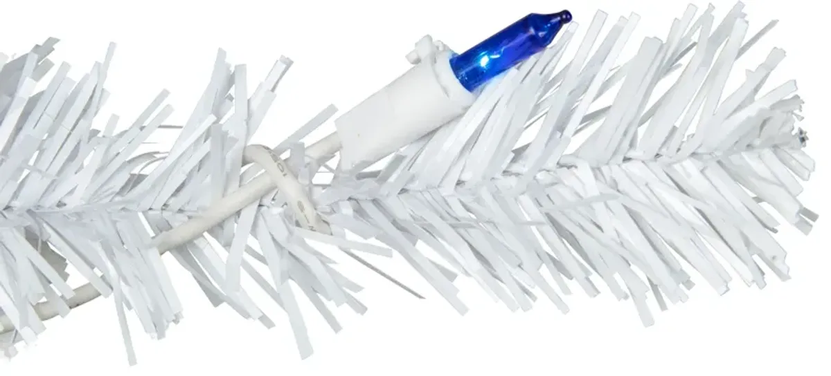 6.5' Pre-Lit Woodbury White Pine Pencil Artificial Christmas Tree  Blue Lights