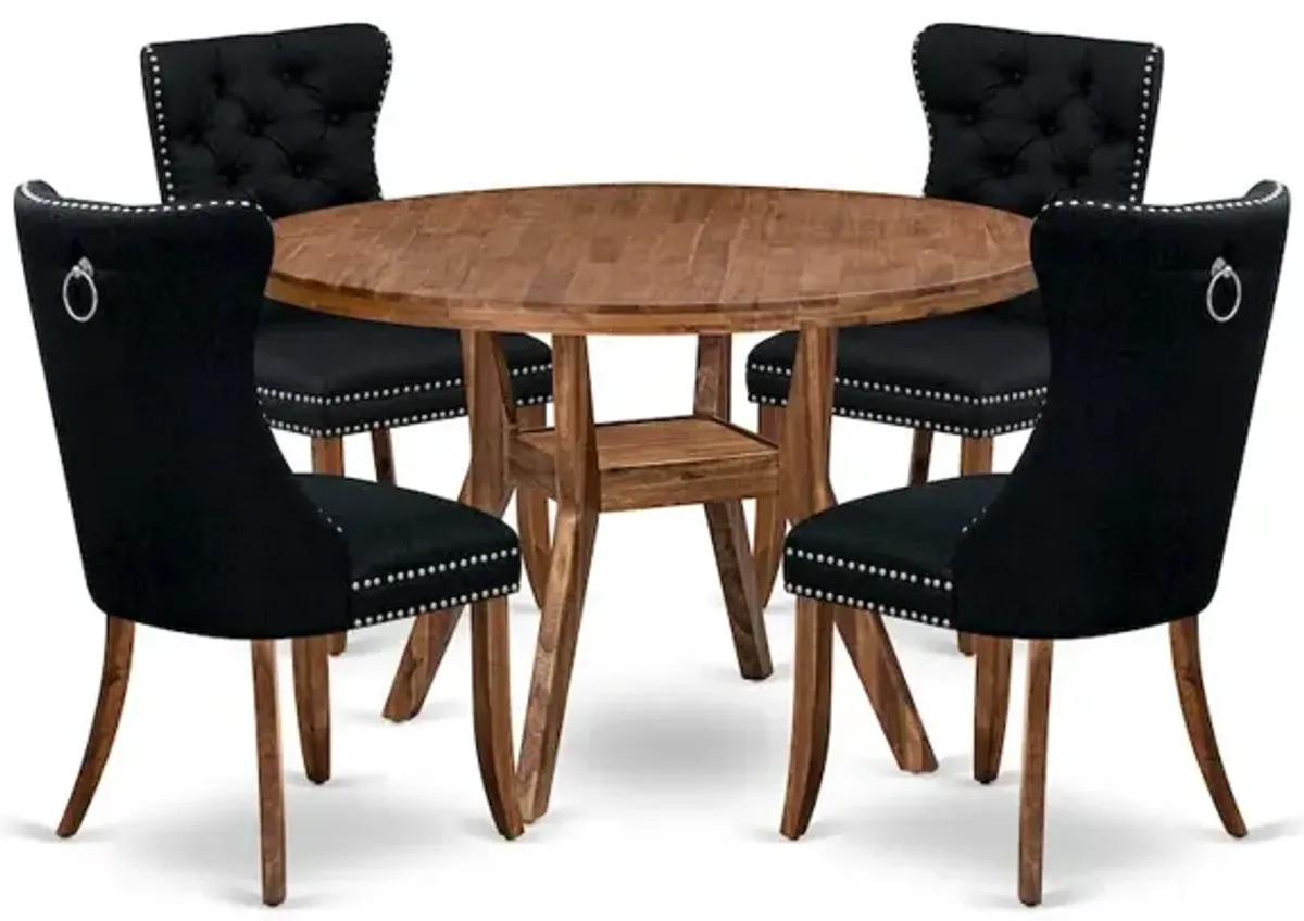 5-Piece Dining Table Set In Black Color