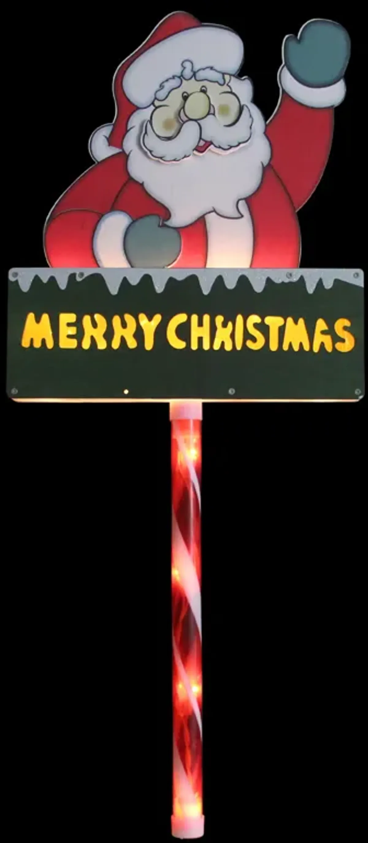 28" Lighted Santa Claus 'Merry Christmas' Lawn Stake - Clear Lights