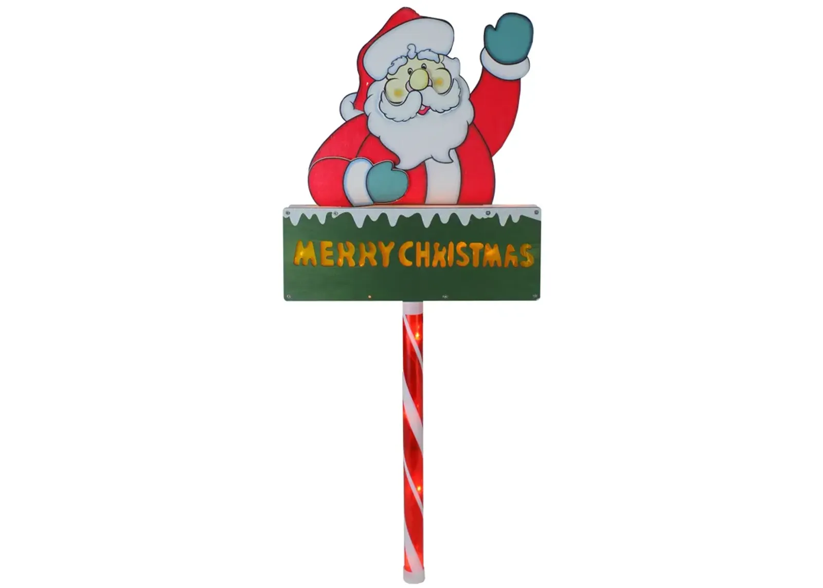 28" Lighted Santa Claus 'Merry Christmas' Lawn Stake - Clear Lights