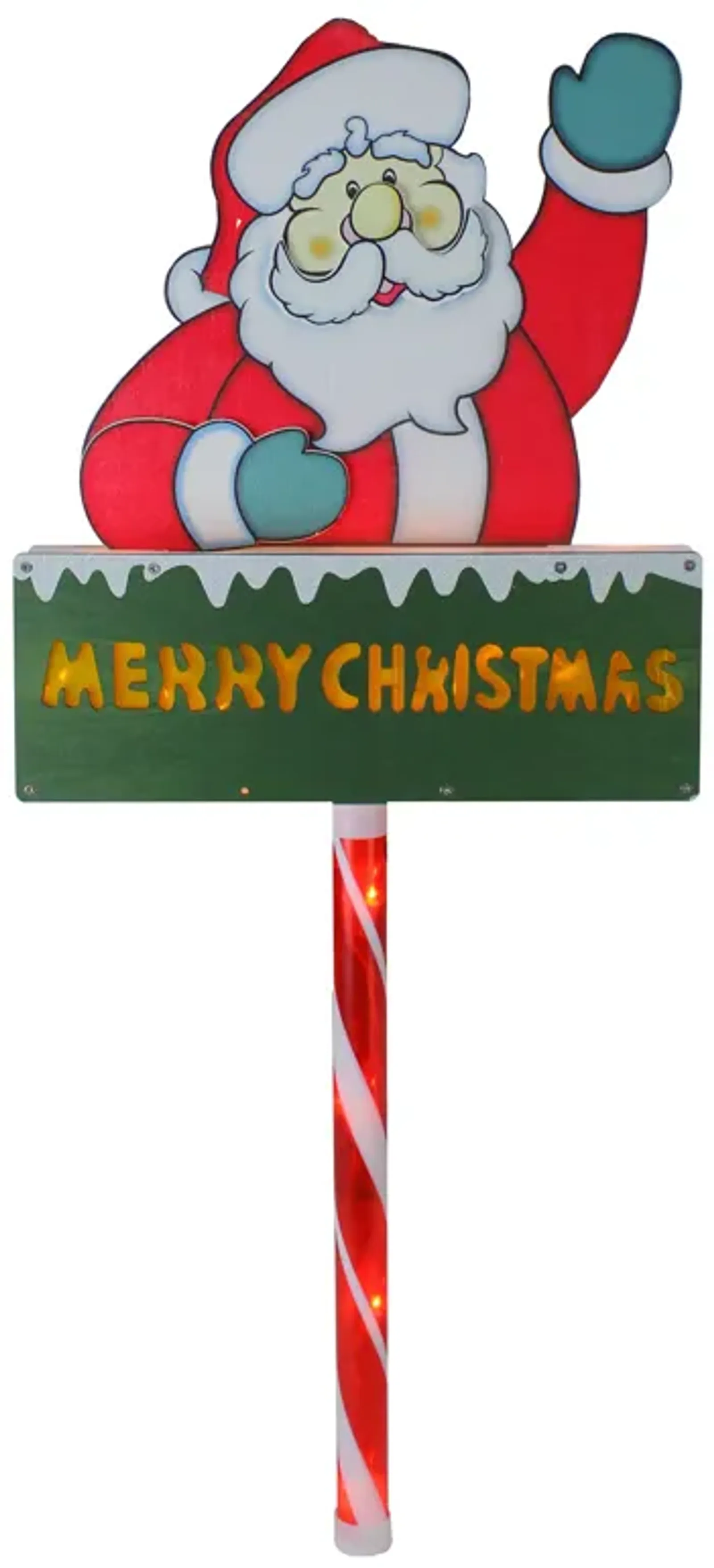 28" Lighted Santa Claus 'Merry Christmas' Lawn Stake - Clear Lights