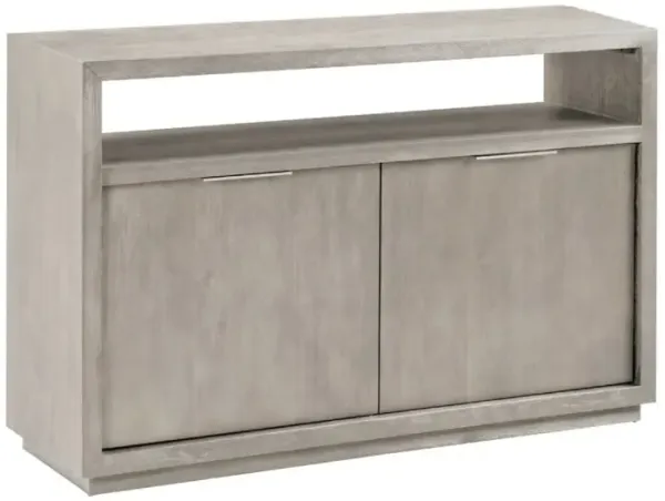 Jose 54 Inch Wood TV Entertainment Center Console, 2 Cabinets, Light Gray - Benzara
