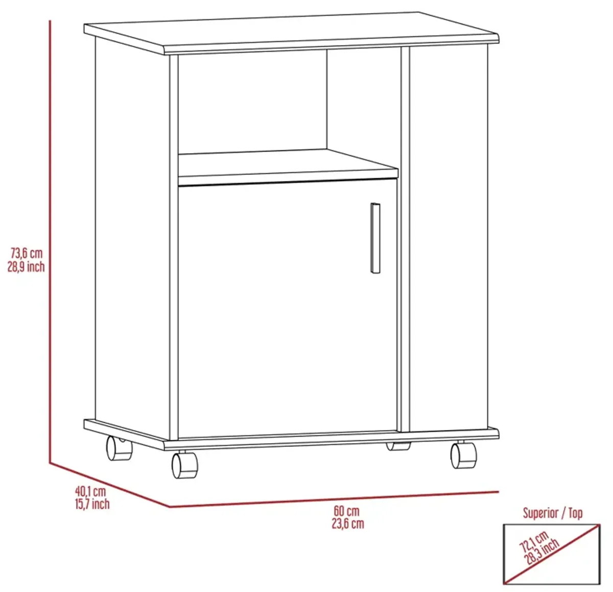 Correy 4-Shelf Microwave Cabinet With Caster