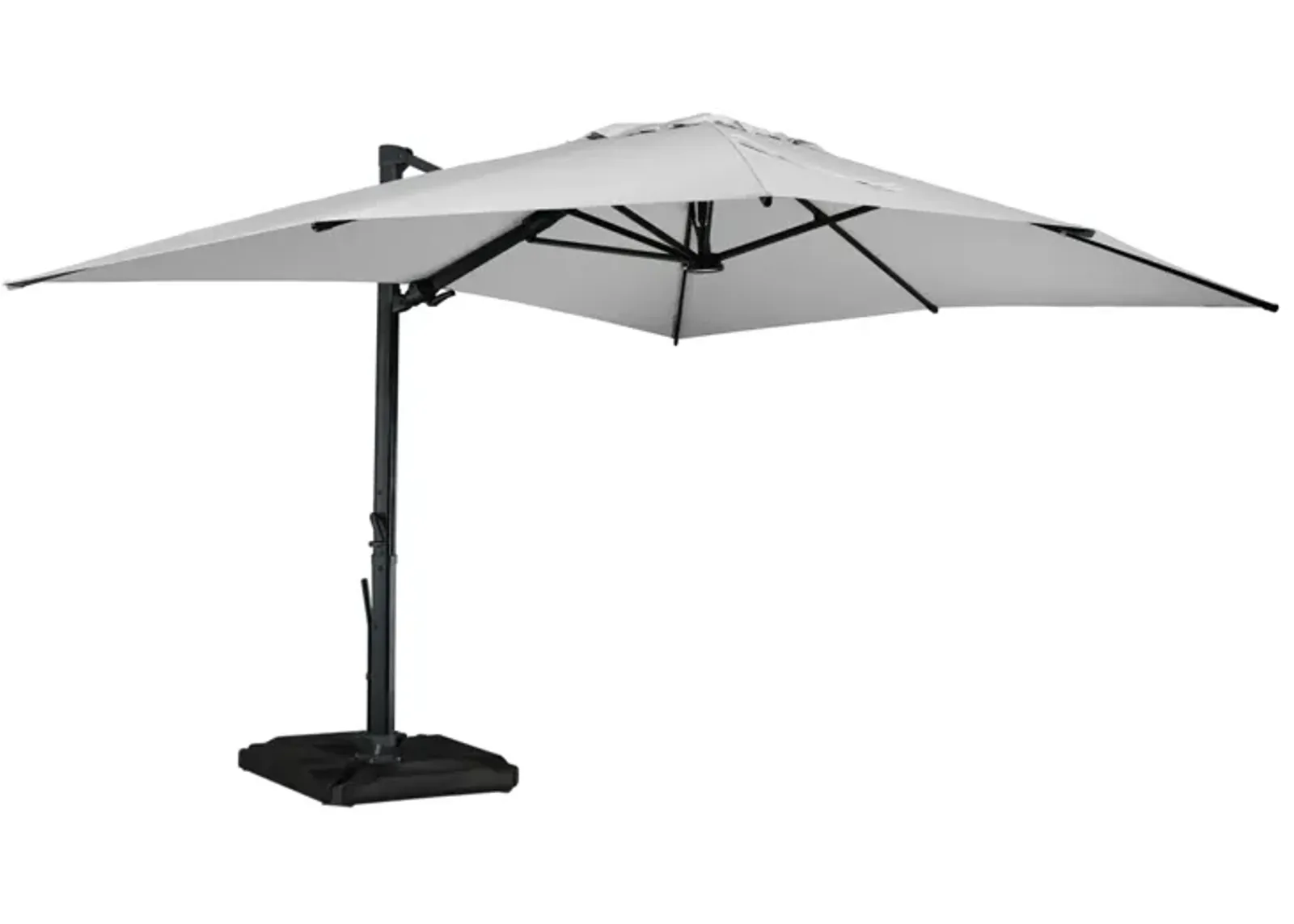 MONDAWE 13ft Square Solar LED Offset Cantilever Patio Umbrella for Outdoor Shade