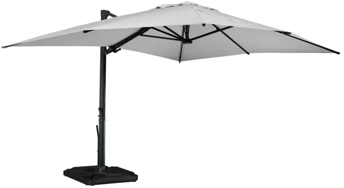 MONDAWE 13ft Square Solar LED Offset Cantilever Patio Umbrella for Outdoor Shade