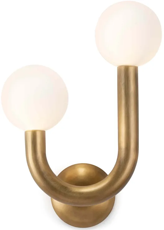 Happy Sconce Left Side in Natural Brass