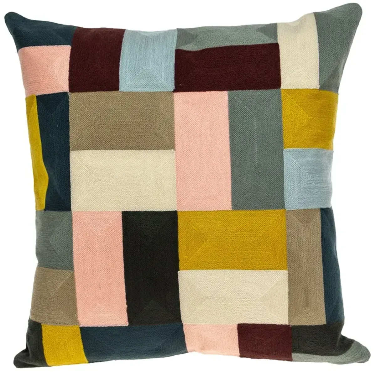 20" Multicolor Cotton Square Throw Pillow