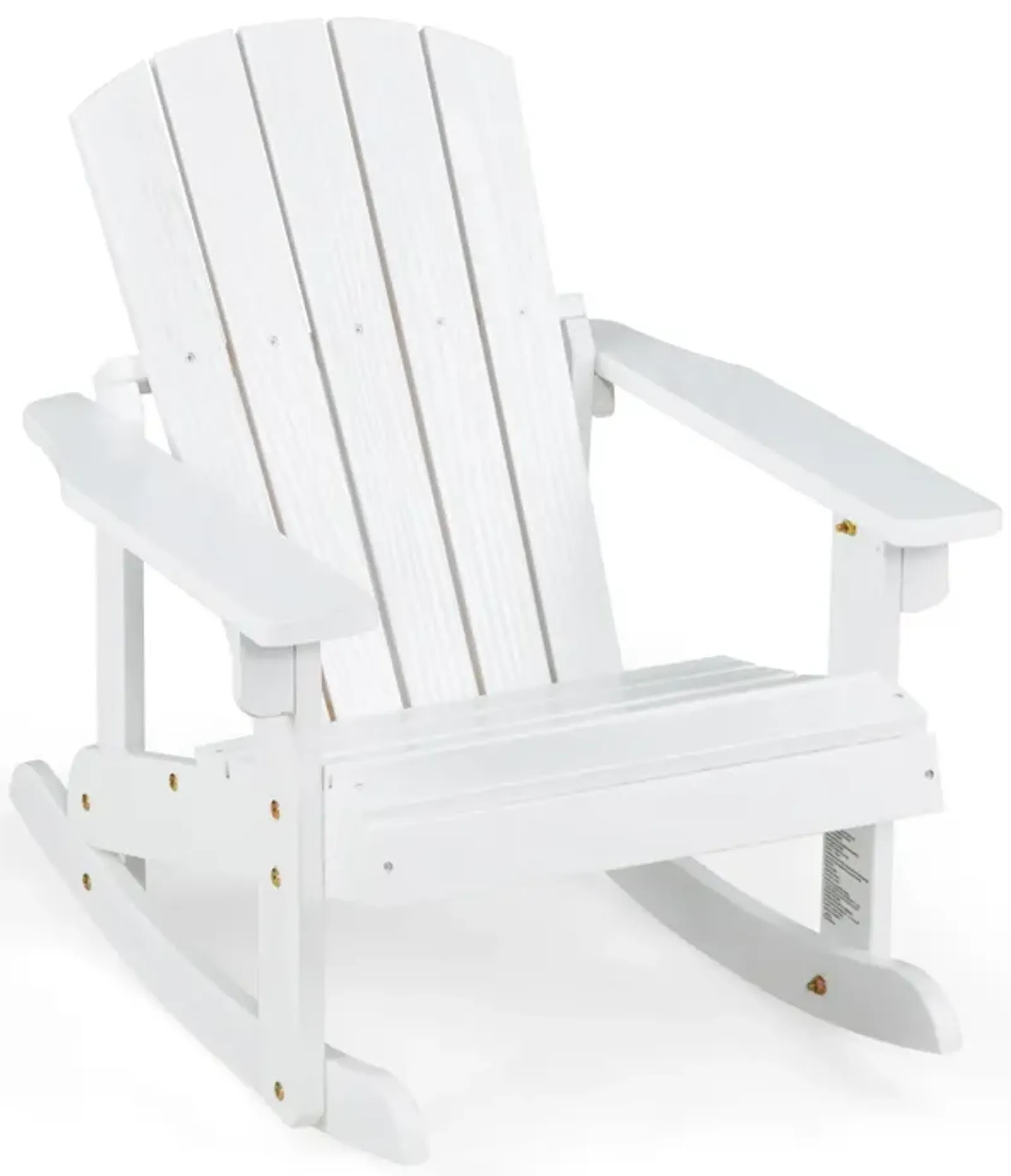 Outdoor Wooden Kid Adirondack Rocking Chair with Slatted Seat