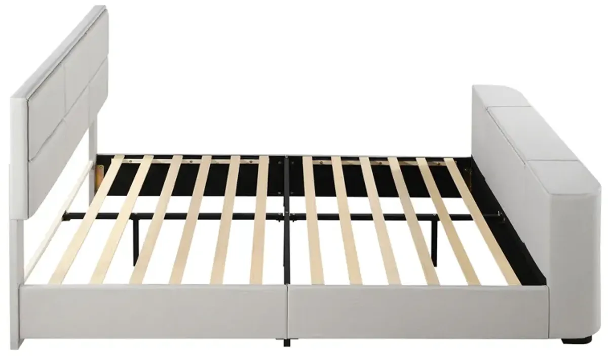 Merax Contemporary Upholstery TV Platform Bed Frame