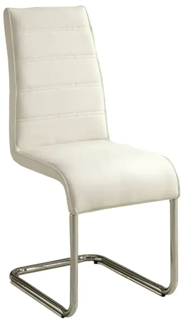 Streamdale Padded Leatherette Side Chairs Set - Metal Chrome Legs