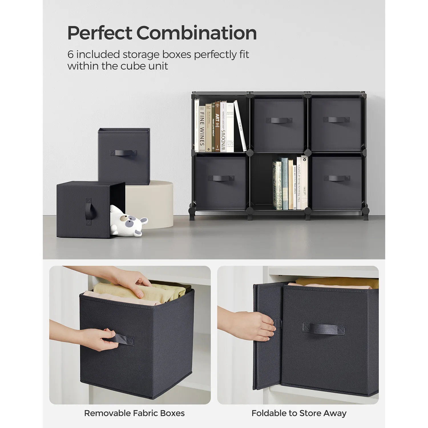 Cube Storage Organizer with 6 Storage Boxes