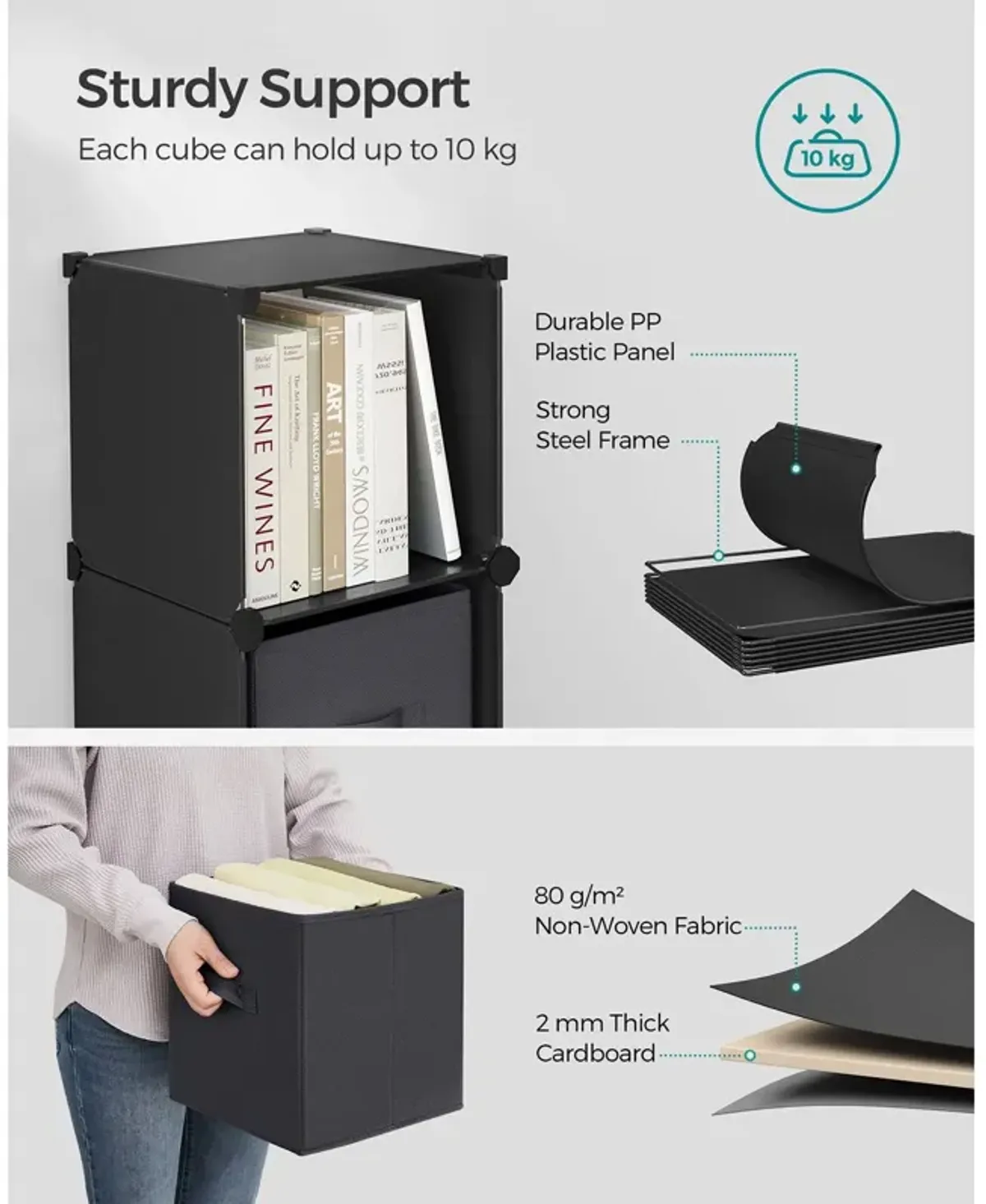 Cube Storage Organizer with 6 Storage Boxes