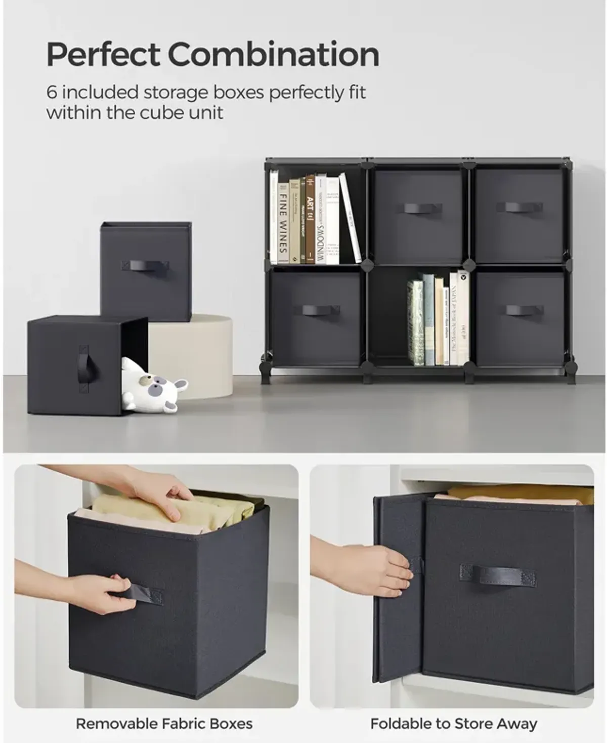 Cube Storage Organizer with 6 Storage Boxes