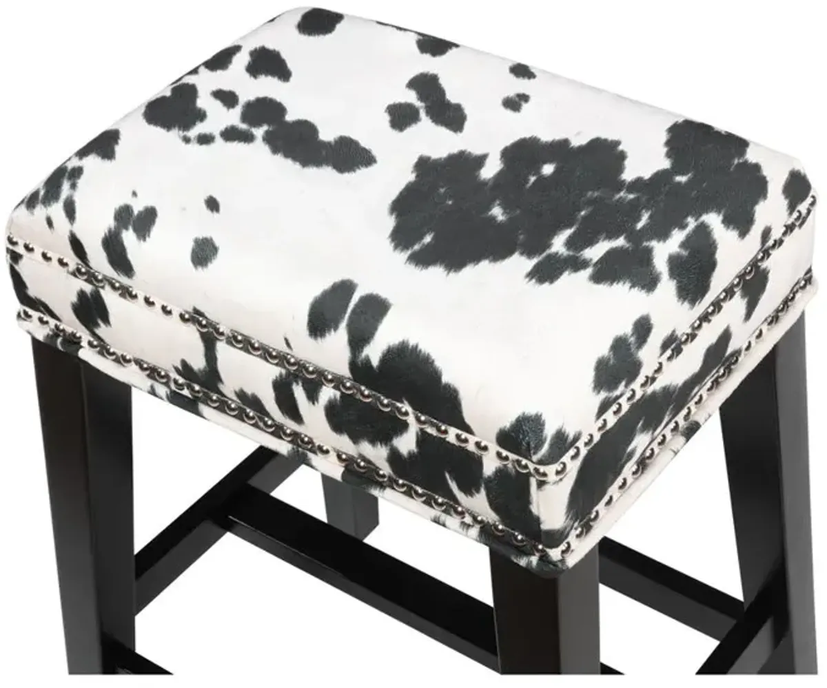 Linon Walt Black Cow Print Counter Stool