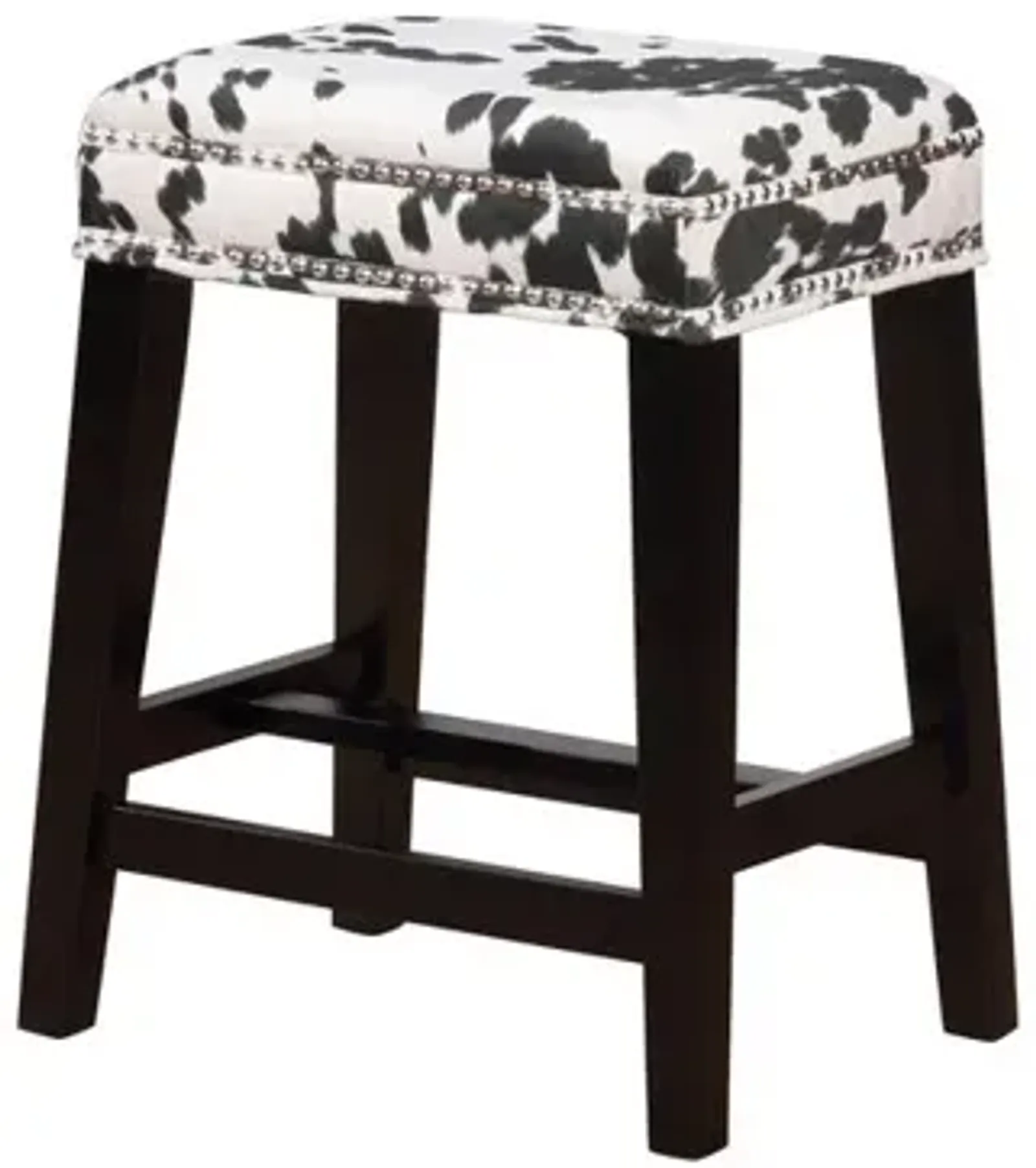 Linon Walt Black Cow Print Counter Stool