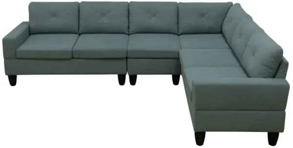 95.5 in. W Square Arm 4-piece L Shaped Cotton Modern Sectional Sofa