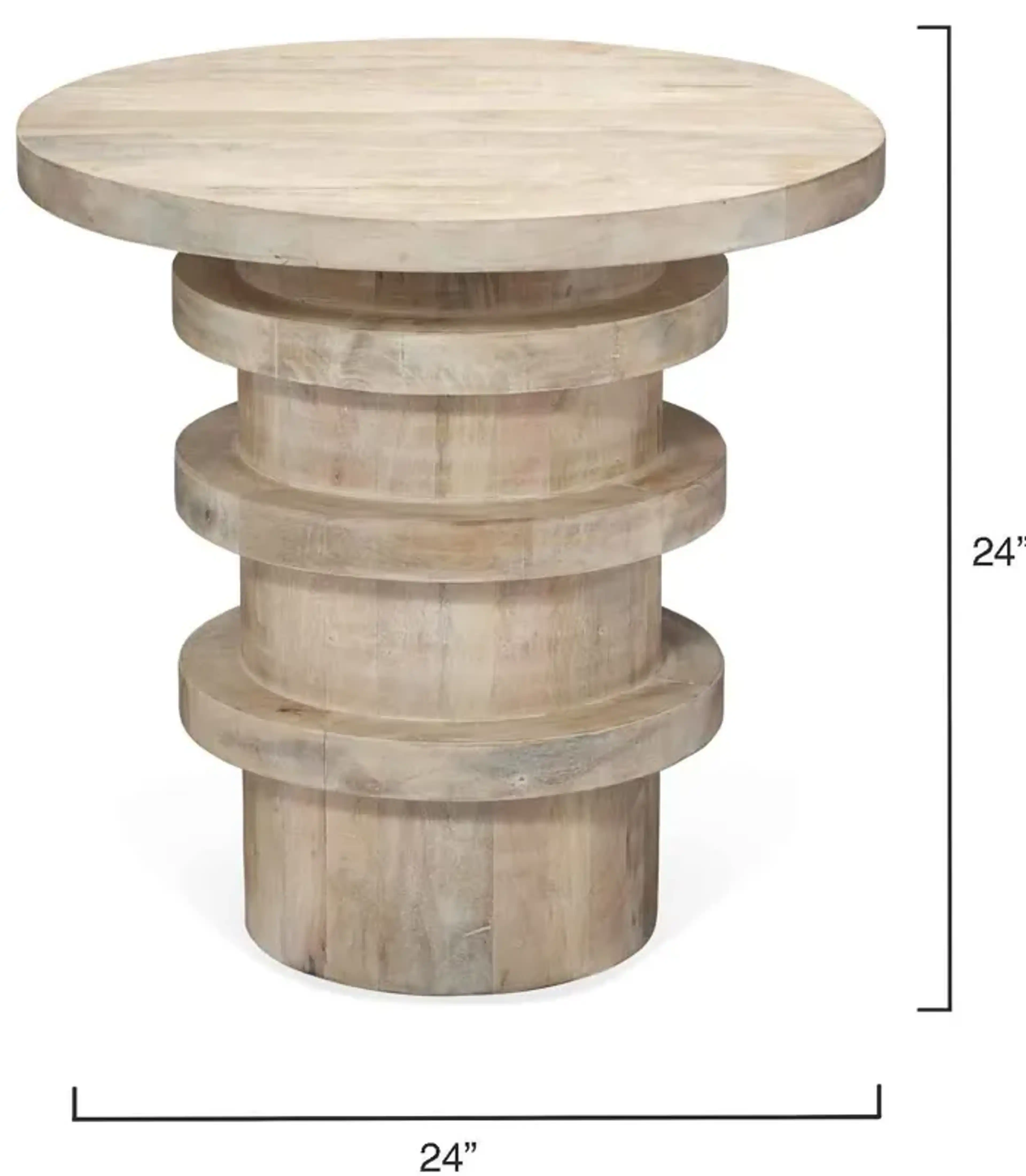 Revolve Wood Side Table Cream Mathis Home | Furniture.com