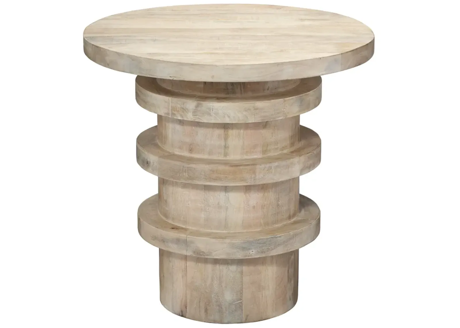 Revolve Wood Side Table, Cream