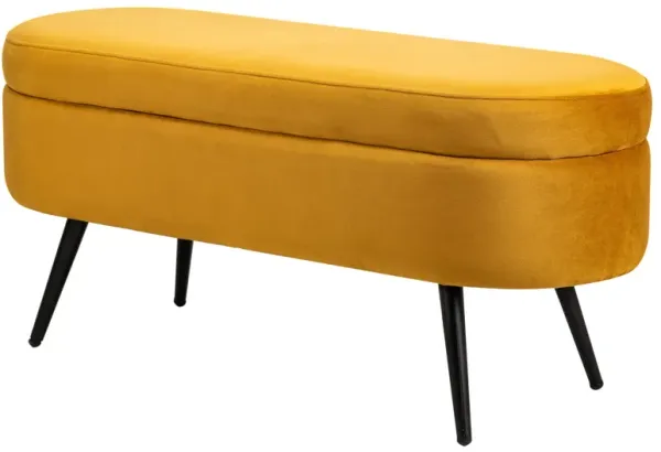 Scandinavian Design Bench with Metal Legs Storage