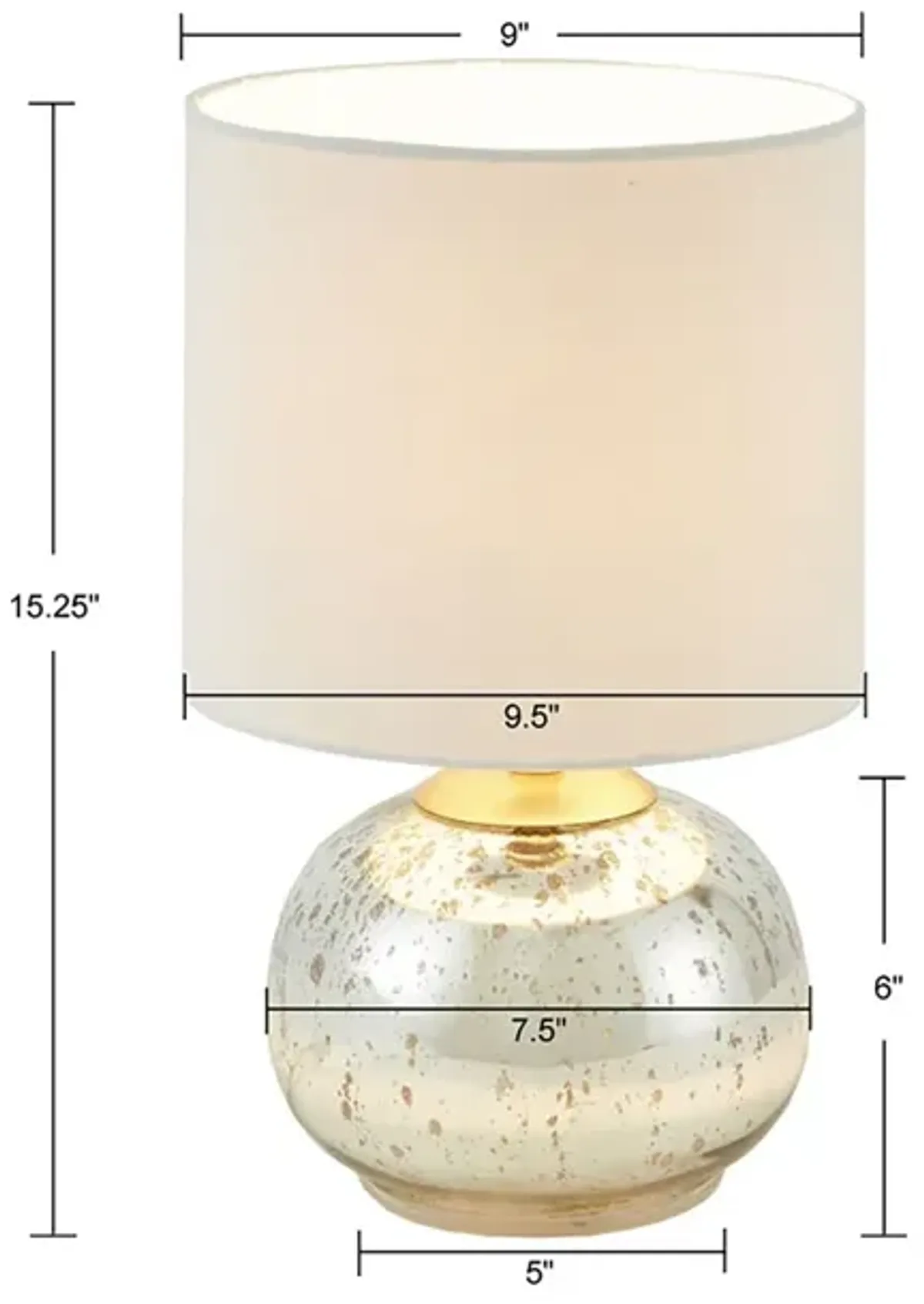 Gracie Mills Celsa Metallic Glass Table Lamp