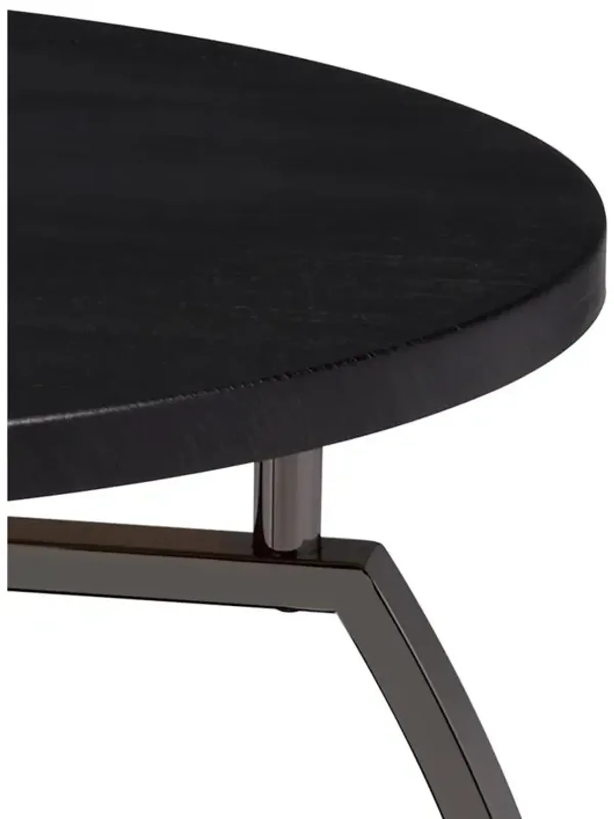 Dacre Round Coffee Table Dark Grey and Black Nickel