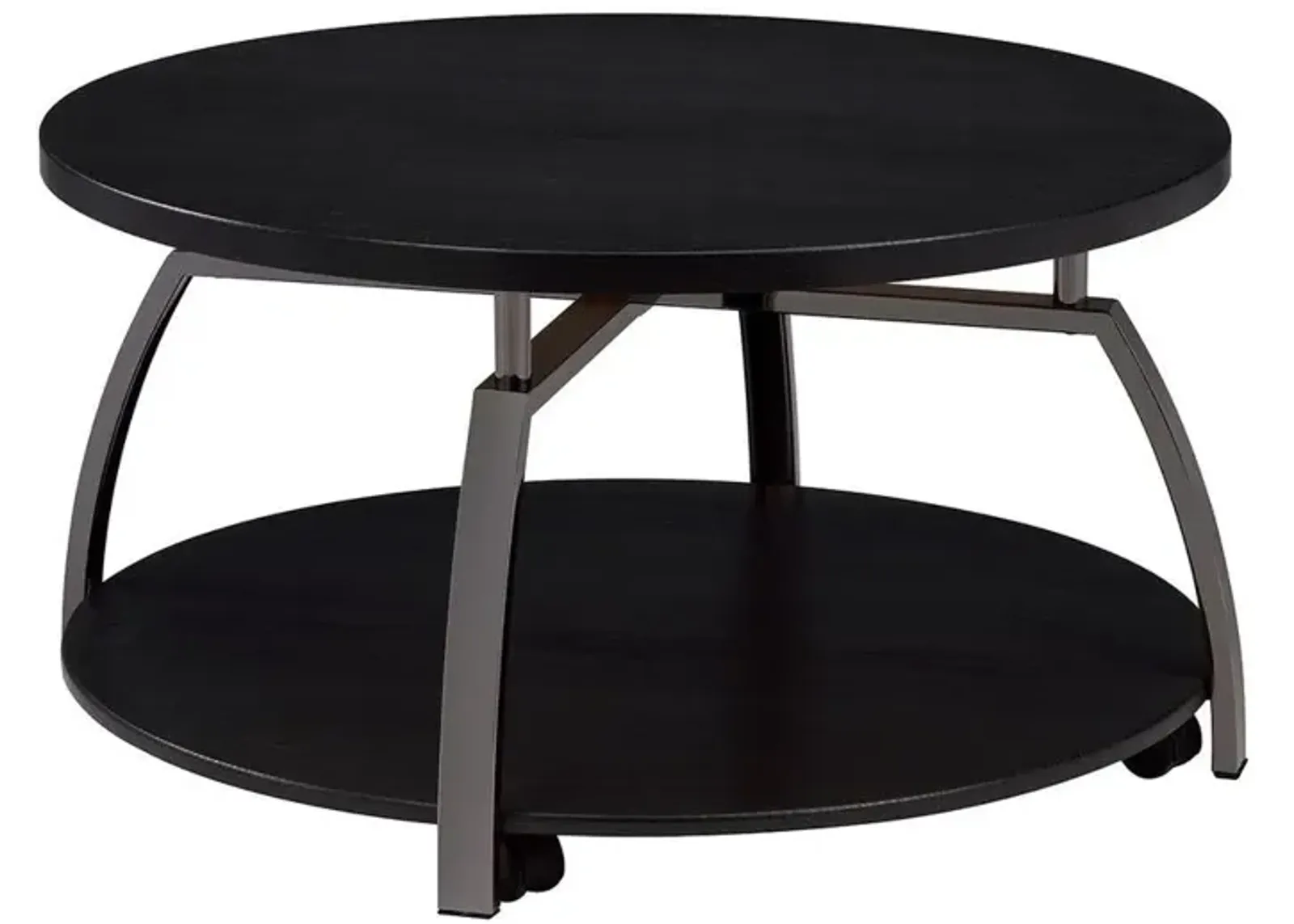 Dacre Round Coffee Table Dark Grey and Black Nickel