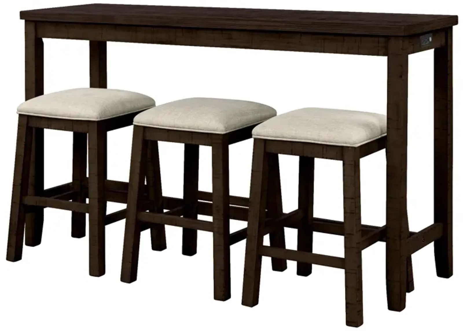 Merax Rustic Bar Dining Set with Socket