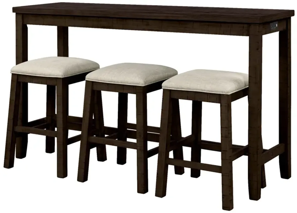 Merax Rustic Bar Dining Set with Socket