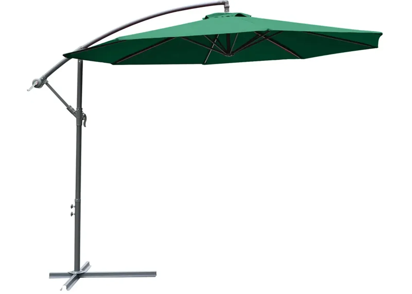 Flexible Sun Shield: 10' Green Cantilever Patio Umbrella with Tilt Function