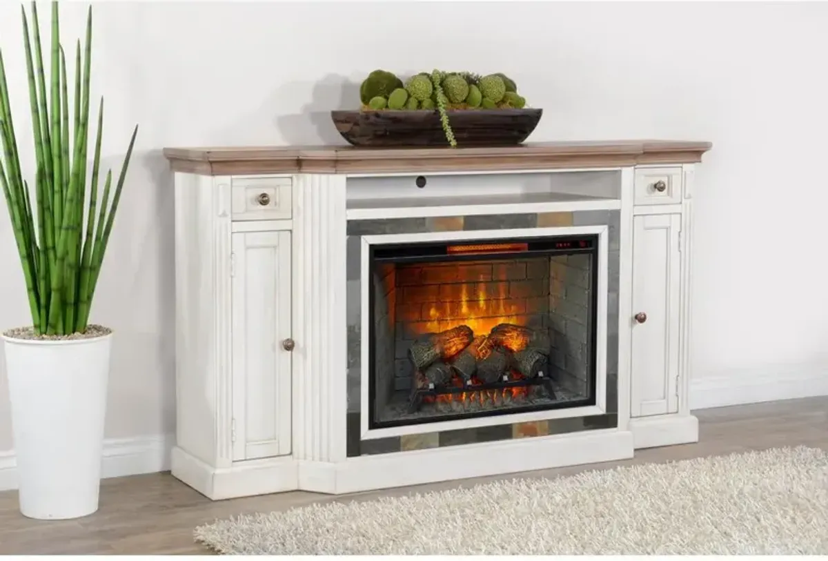 Sunny Designs 72 Media Console with Electric Fireplace