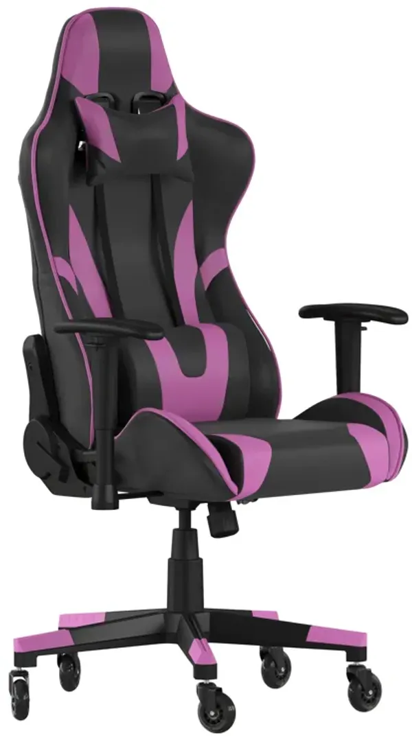 X20 Gaming Chair Racing Office Computer PC Adjustable Chair with Reclining Back and Transparent Roller Wheels in   LeatherSoft