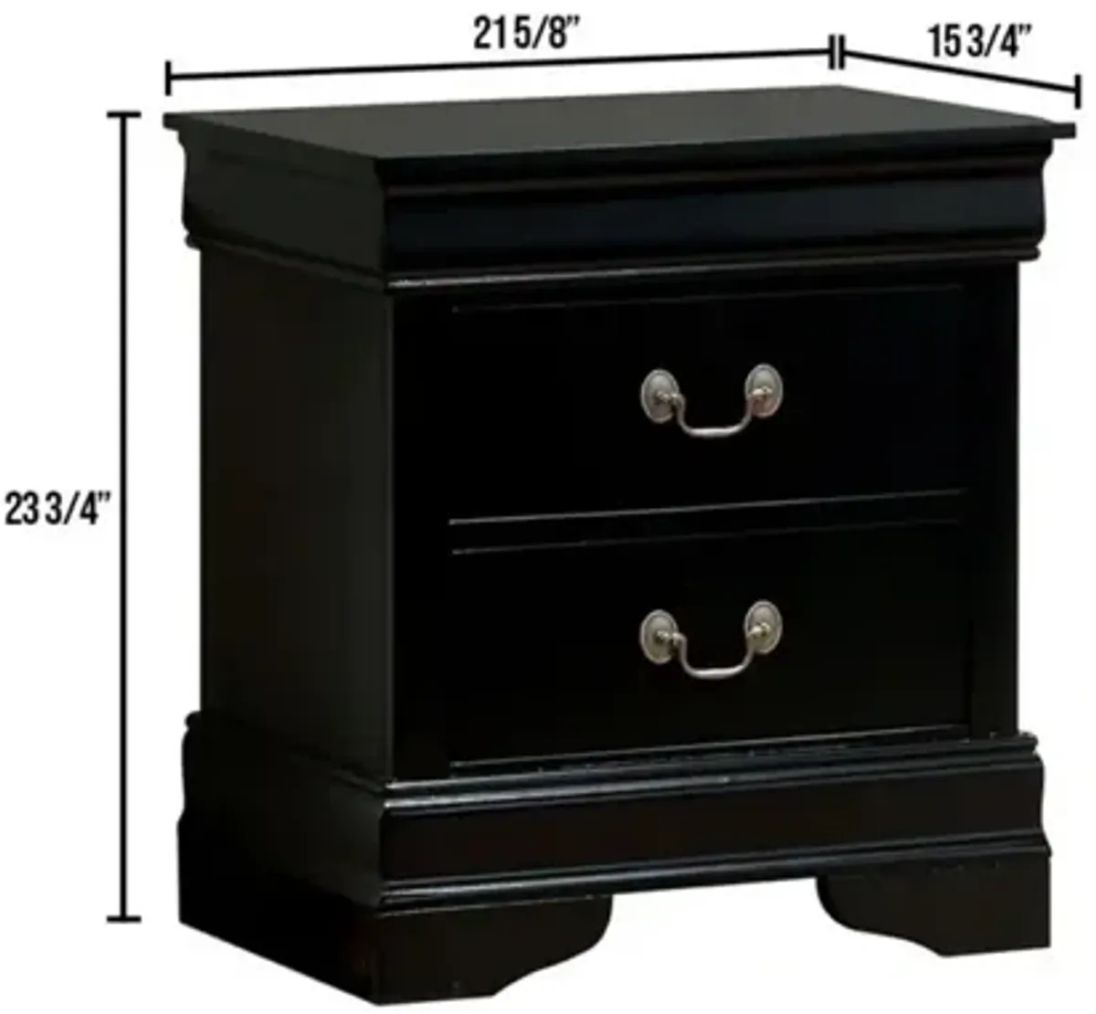 1 Piece Nightstand Louis Philippe Solid Wood English Dovetail Construction