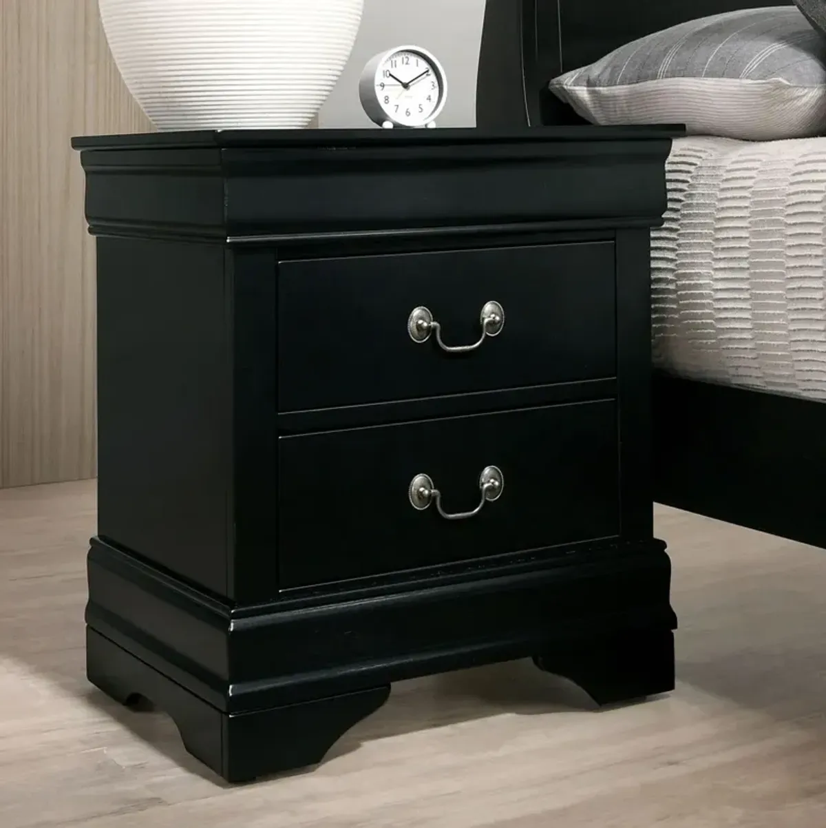 1 Piece Nightstand Louis Philippe Solid Wood English Dovetail Construction