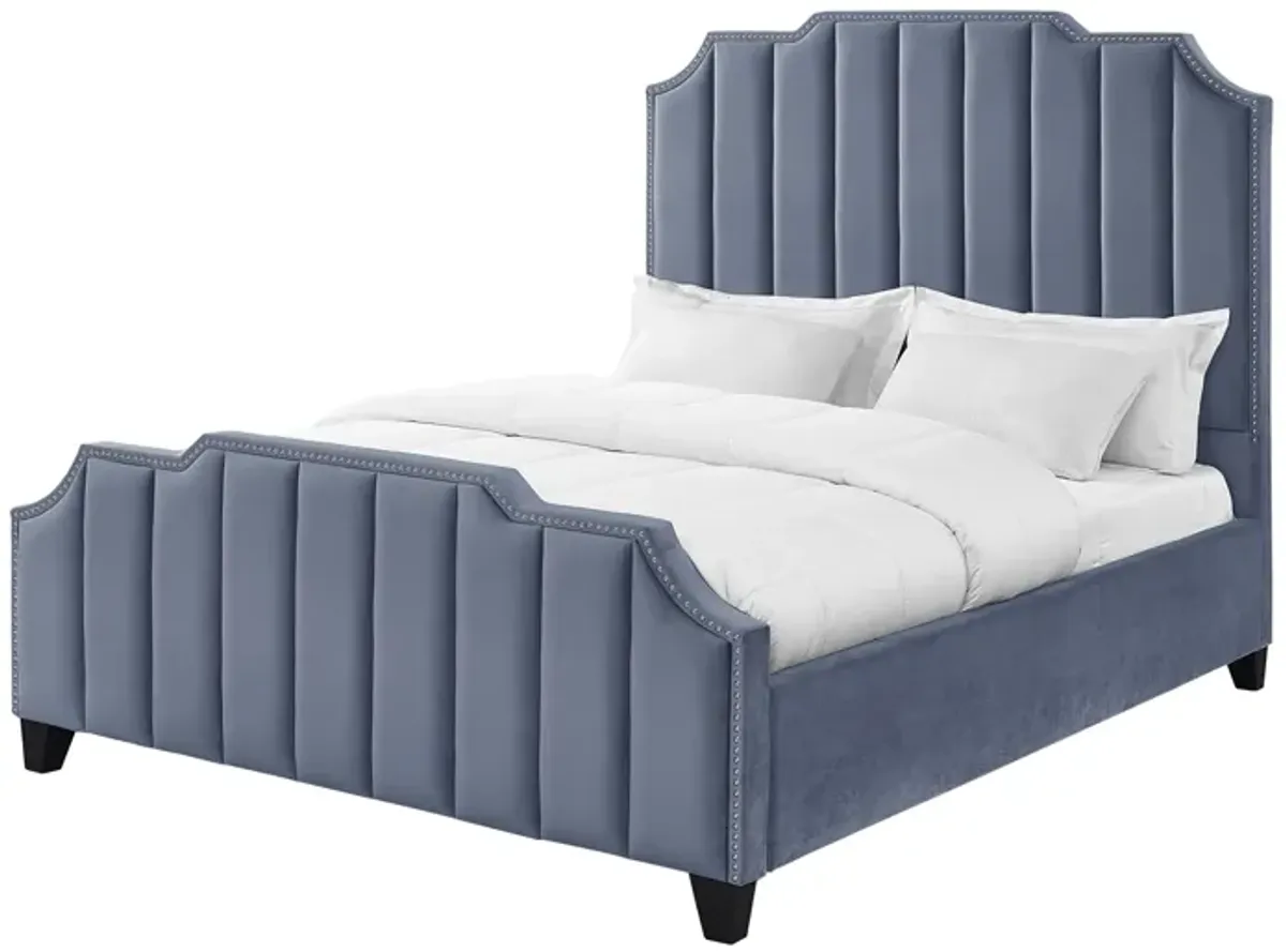 Inspired Home Ruhi Velvet Platform Bed