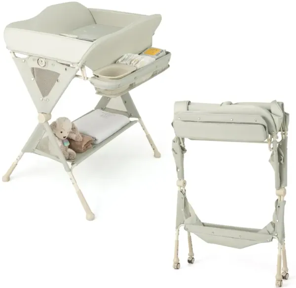 Baby Changing Table on Wheels with Built-In Water Basin – Easy-Clean Design
