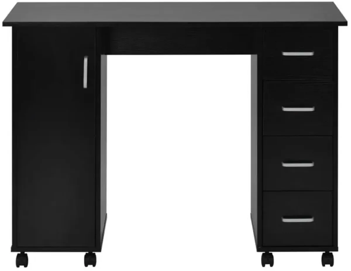 Home Office Computer Desk Table with Drawers White Black