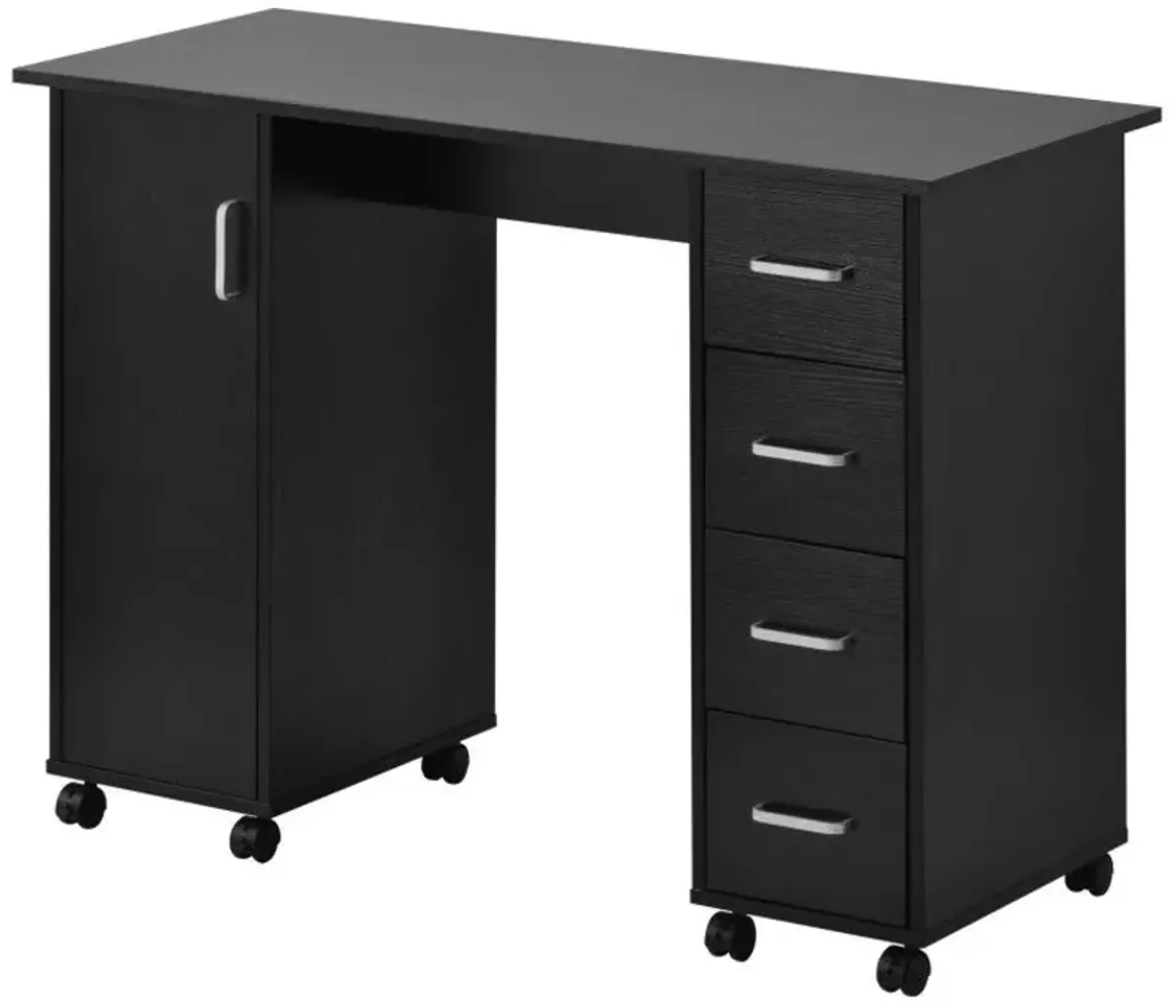 Home Office Computer Desk Table with Drawers White Black